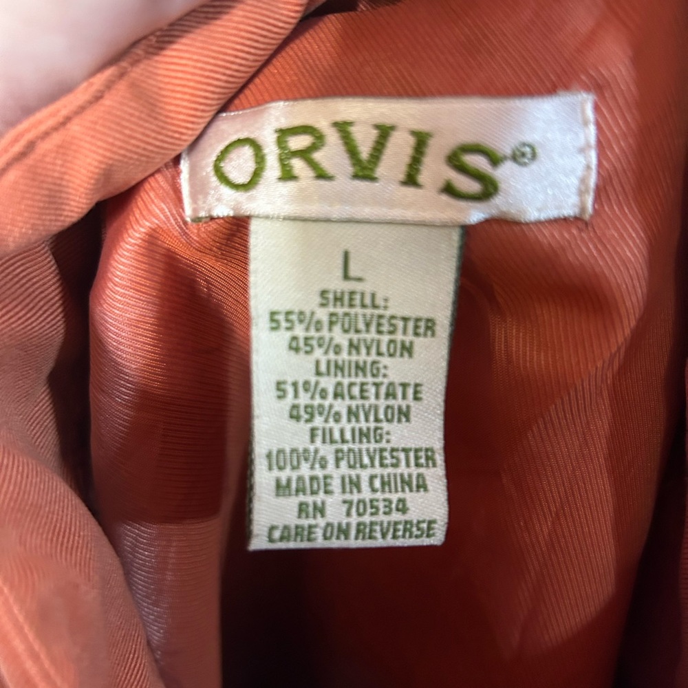 Orvis Quilted Vest in Rust Orange - Picture 6 of 6